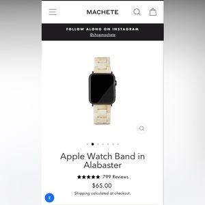 Machete brand apple watch band in Alabaster